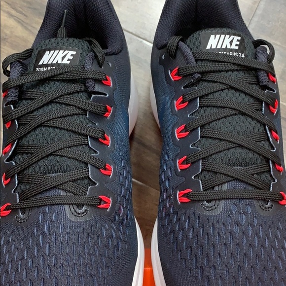 NIKE AIR ZOOM PEGASUS 34 Blk/Armory Navy-Red Orbit - Picture 9 of 16